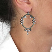 Orecchini in Argento 925  pendenti con zirconi multicolore