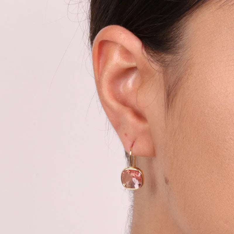 Orecchini in Argento 925  monachina con cristalli rosa