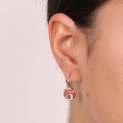 Orecchini in Argento 925  monachina con cristalli rosa