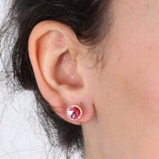 Orecchini in Argento 925  punto luce con cristalli colorazione ametista chiaro