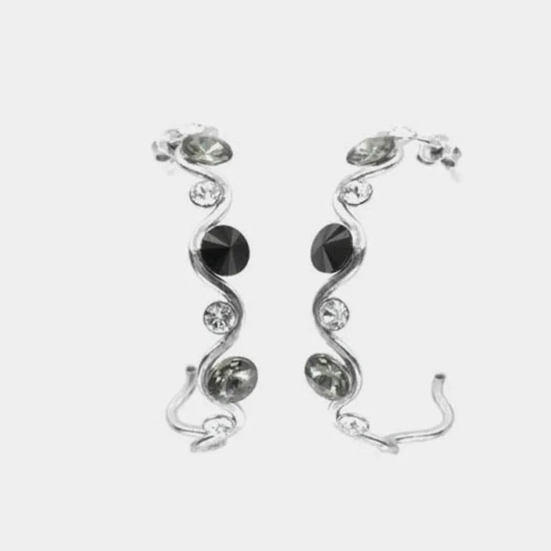 Orecchini in Argento 925  cerchio con cristalli