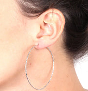 Orecchini in Argento 925  a cerchio con cristalli