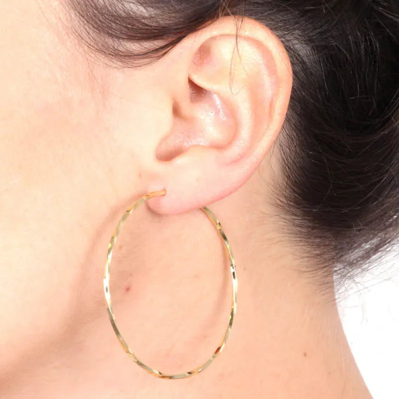 Orecchini in Argento 925  a cerchio arricciato liscio