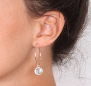 Orecchini in Argento 925  a cerchio con cristalli pendenti