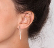 Orecchini in Argento 925  pendenti con multifili e cuore finale liscio