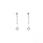 Orecchini in Argento 925  pendenti con multifili e cuore finale liscio