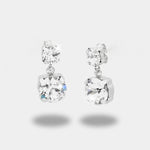 Orecchini in Argento 925 doppio punto luce con cristalli bianchi - BYSIMON gioielli