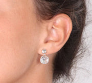 Orecchini in Argento 925 doppio punto luce con cristalli bianchi