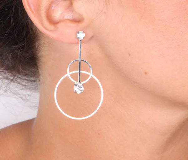 Orecchini in Argento 925 cerchi  e cristalli