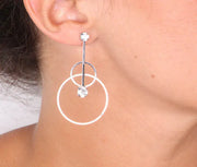 Orecchini in Argento 925 cerchi  e cristalli