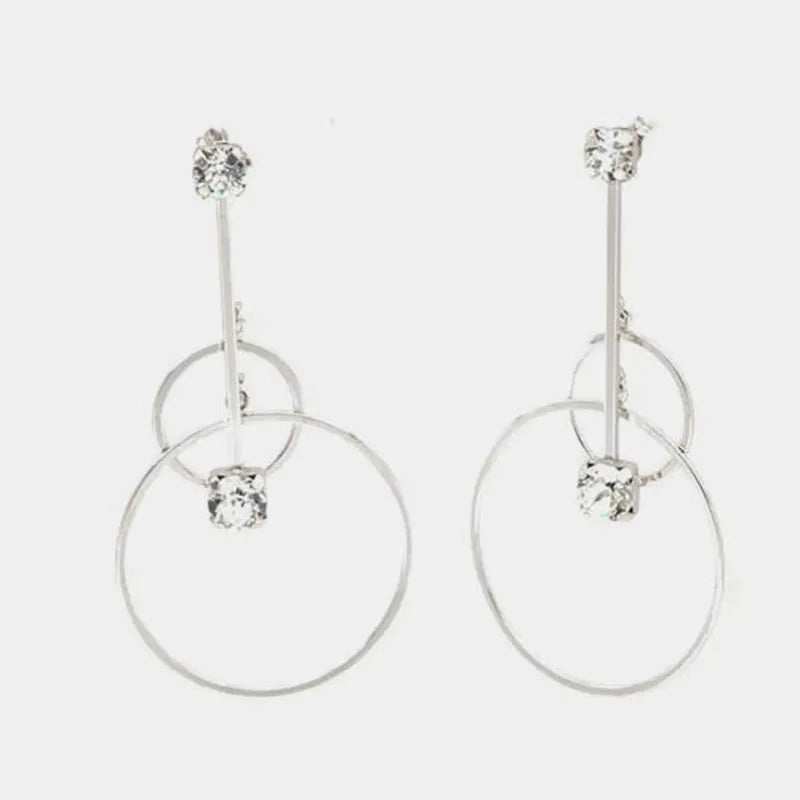 Orecchini in Argento 925 cerchi  e cristalli