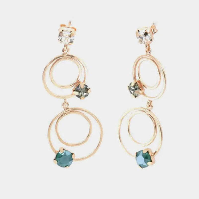 Orecchini in Argento 925  con cerchi e cristalli