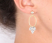 Orecchini in Argento 925  pendenti e cristalli