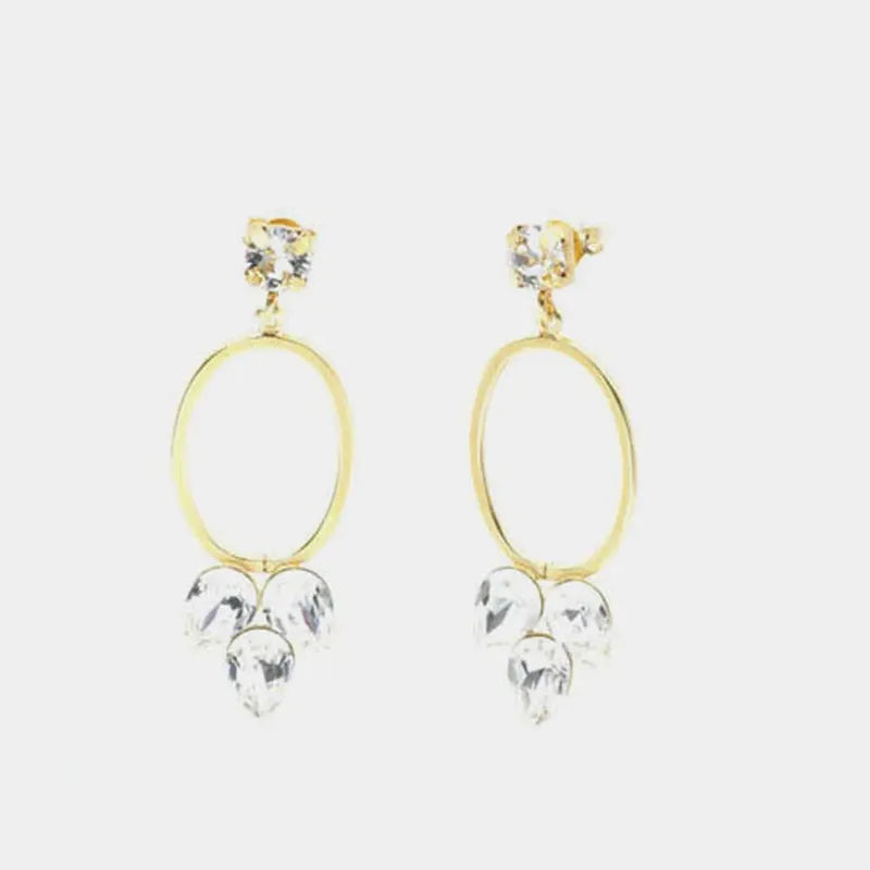 Orecchini in Argento 925  pendenti e cristalli