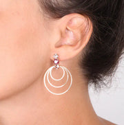 Orecchini in Argento 925  cerchi e cristalli
