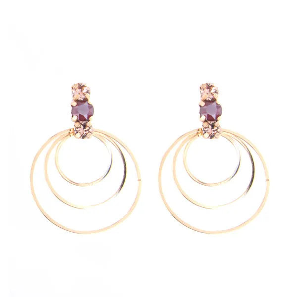 Orecchini in Argento 925  cerchi e cristalli