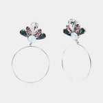 Orecchini in Argento 925  a cerchio con cristalli multicolor