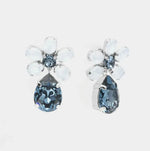 Orecchini in Argento 925  fiore con cristalli denim