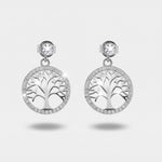 Orecchini in Argento 925  albero della vita pendente con zirconi bianchi - BYSIMON gioielli