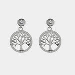 Orecchini in Argento 925  albero della vita pendente con zirconi bianchi - BYSIMON gioielli