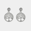 Orecchini in Argento 925  albero della vita pendente con zirconi bianchi