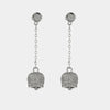 Orecchini in Argento 925 con campanella pendente, impreziosita da luminosi zirconi bianchi