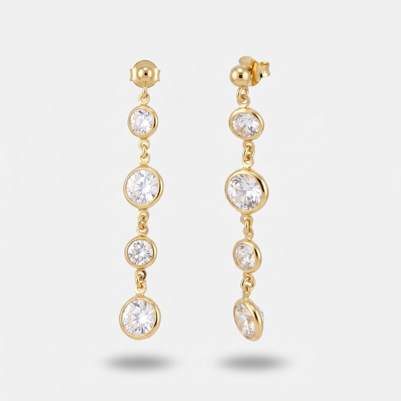 Orecchini in Argento 925 con cristalli pendenti - BYSIMON gioielli