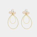 Orecchini in Argento 925 ovali con cristalli champagne