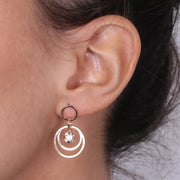 Orecchini in Argento 925  a cerchio con cristalli bianchi