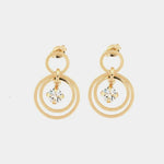 Orecchini in Argento 925  a cerchio con cristalli bianchi