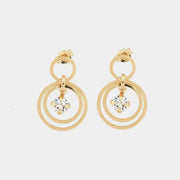 Orecchini in Argento 925  a cerchio con cristalli bianchi