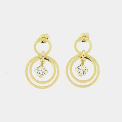 Orecchini in Argento 925 a cerchio con cristalli bianchi
