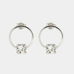 Orecchini in Argento 925 a cerchio con cristalli bianchi