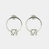 Orecchini in Argento 925 a cerchio con cristalli bianchi