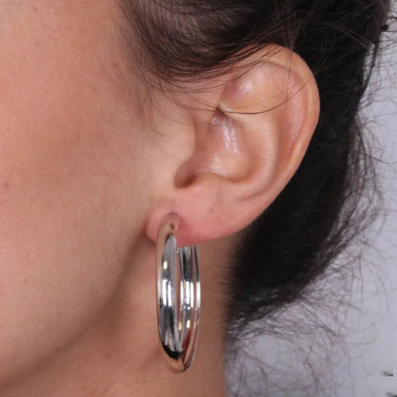 Orecchini in Argento 925  a cerchio lisci - BYSIMON gioielli