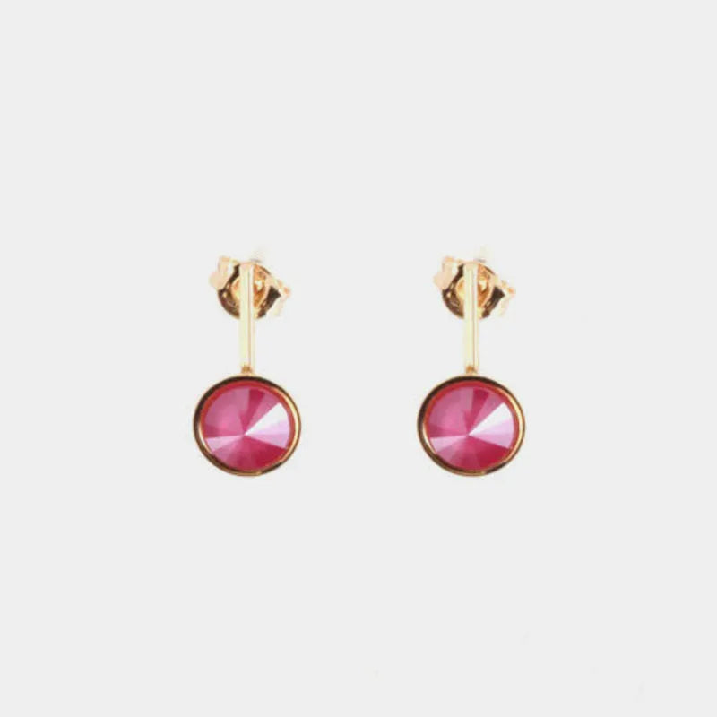 Orecchini in Argento 925  punto luce pendente con cristalli rosa