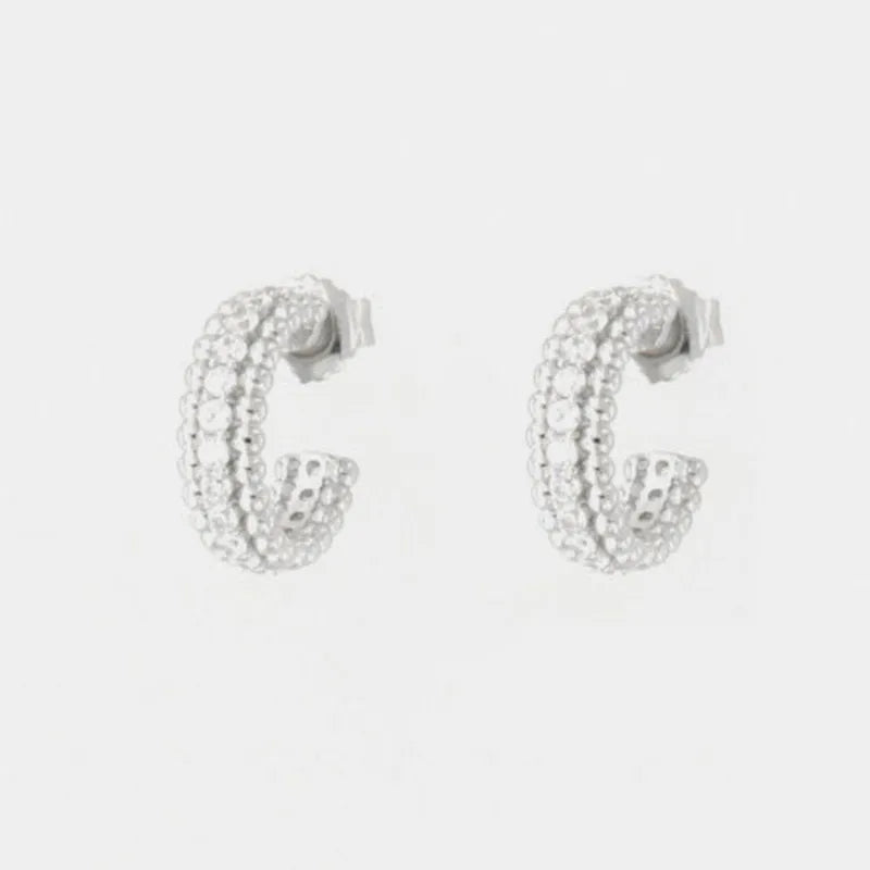 Orecchini in Argento 925  cerchietto con zirconi