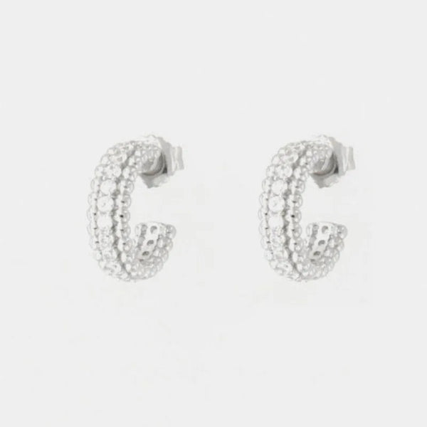 Orecchini in Argento 925  cerchietto con zirconi