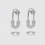 Orecchini in Argento 925 spilla da balia con zirconi bianchi Collezione Barcellona - BYSIMON gioielli