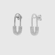 Orecchini in Argento 925 spilla da balia con zirconi bianchi