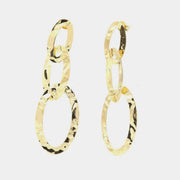 Orecchini in Argento 925  pendenti a catena ad anelli crescenti, lavorazione martellata