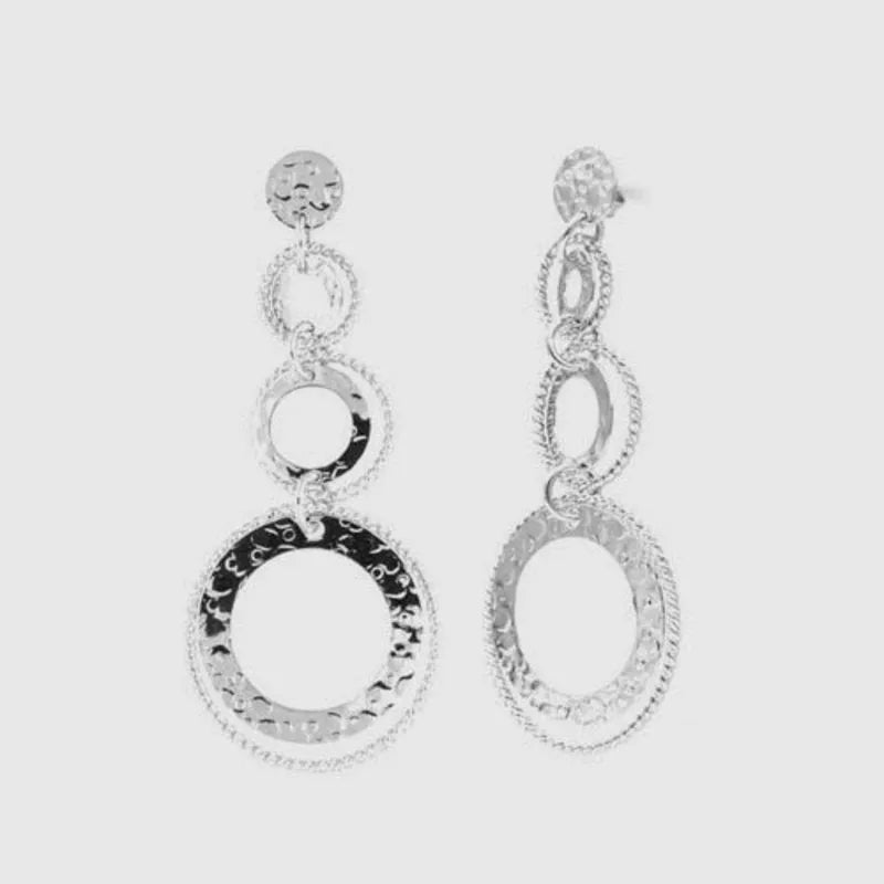 Orecchini in Argento 925  pendenti a cerchi crescenti in stile schiava - BYSIMON gioielli