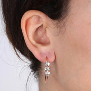 Orecchini in Argento 925 semi cerchio con tris di punti luce