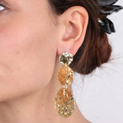 Orecchini in Argento 925 martellati, a tre cerchi crescenti, in stile etrusco