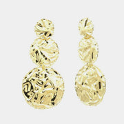 Orecchini in Argento 925 martellati, a tre cerchi crescenti, in stile etrusco