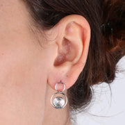 Orecchini in Argento 925  cerchi con cristalli bianchi