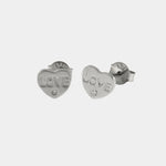 Orecchini in Argento 925 cuore con scritta love e mini punto luce bianco Collezione Barcellona - BYSIMON gioielli