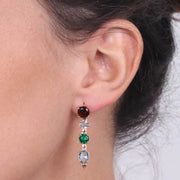 Orecchini in Argento 925 pendenti con zirconi colorati