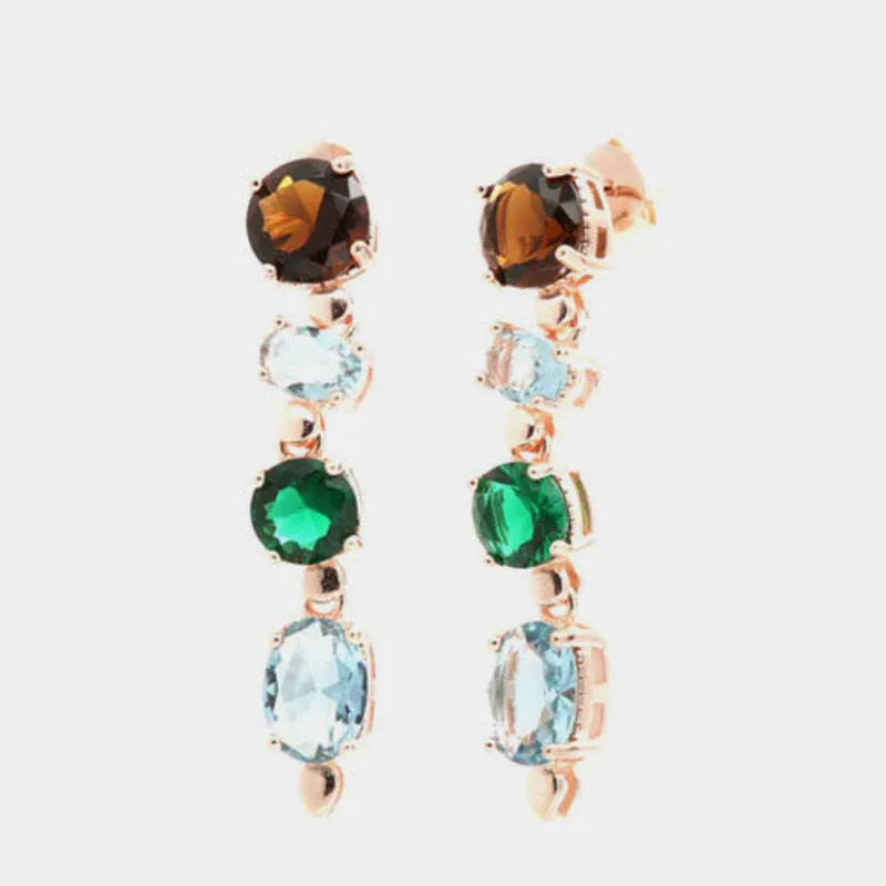Orecchini in Argento 925 pendenti con zirconi colorati