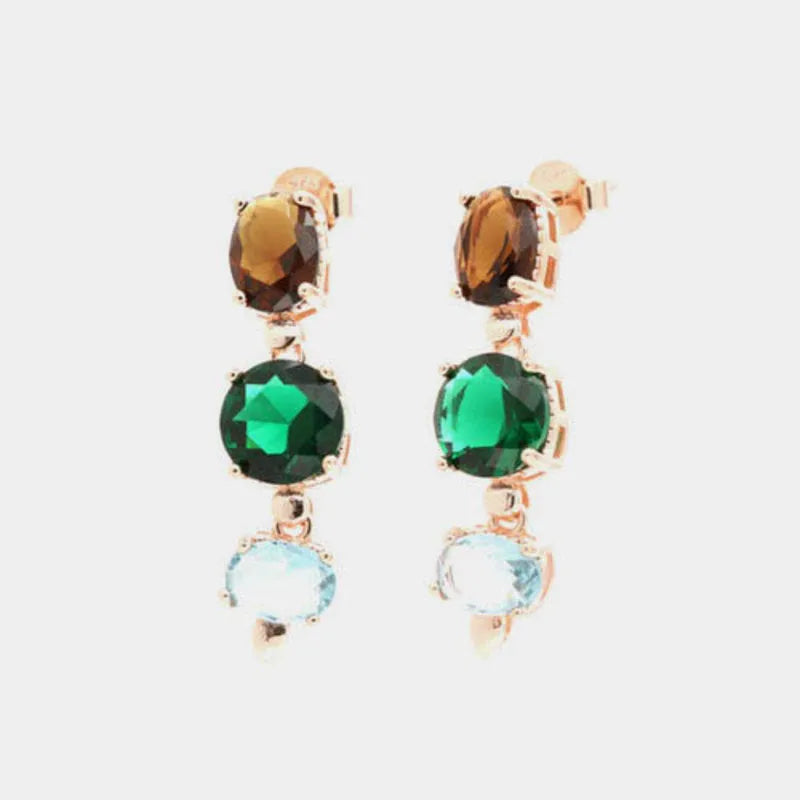 925 Silver pendant earrings with colored zircons